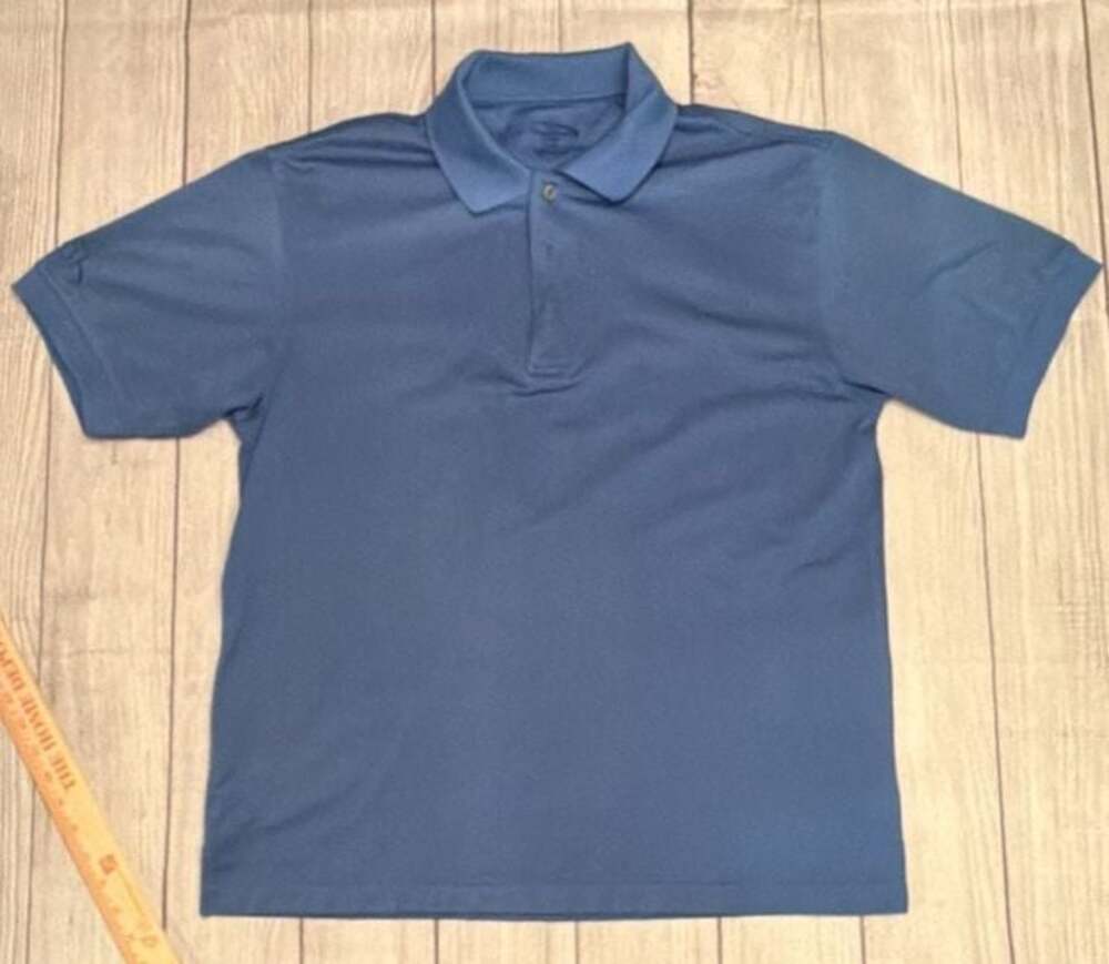 Champions Tour Men's Solid Blue Short Sleeve Performance Polo Golf Shirt